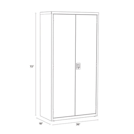 Jan/San Storage Cabinet, (3) Adjustable Half-Width Shelves, 36" x 18" x 80.5", Putty