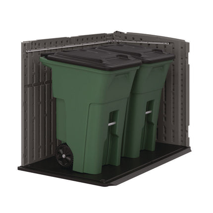 Stow-Away Horizontal Shed, 70 cu ft, 5 ft 10.5" x 3 ft 8.25" x 4 ft 4", Peppercorn/Passive/Black