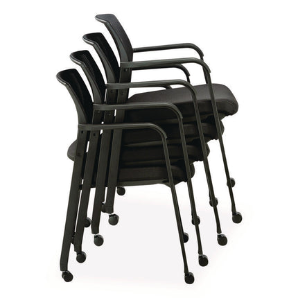 Alera Elgar Fabric Guest Chair, 24.41 x 22.64 x 31.73, Black Seat, Black Back, Black Base