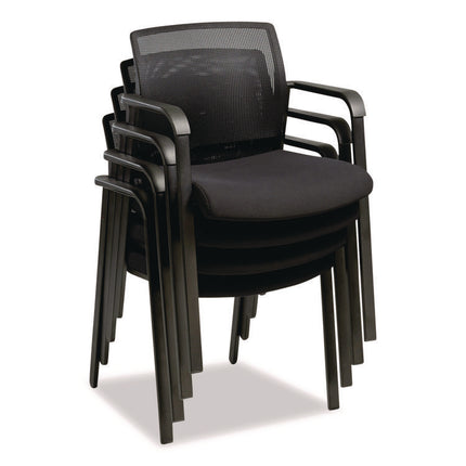 Alera Elgar Fabric Guest Chair, 24.41 x 22.64 x 31.73, Black Seat, Black Back, Black Base