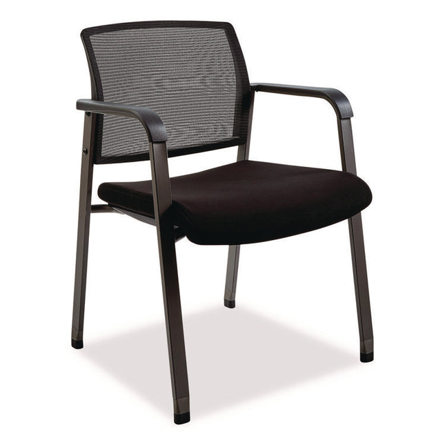 Alera Elgar Fabric Guest Chair, 24.41 x 22.64 x 31.73, Black Seat, Black Back, Black Base
