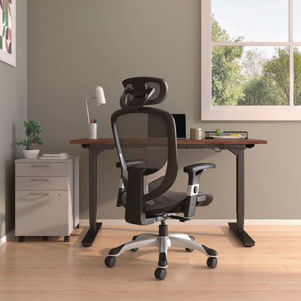 Alera Minerva Ergonomic Mesh Swivel Task Chair, Supports Up to 275lb, 17.24 to 20.98 Seat Height, Gray Seat/Back, Silver Base