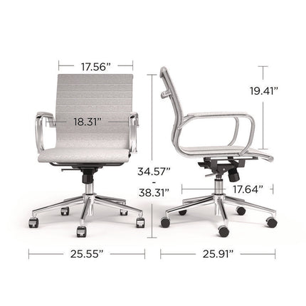 Alera Siskin Fabric Managers Chair, Supports Up to 275 lb, 16.93 to 20.67 Seat Height, Gray Seat, Gray Back, Chrome Base