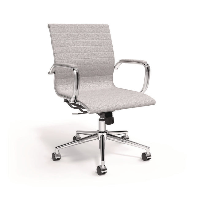 Alera Siskin Fabric Managers Chair, Supports Up to 275 lb, 16.93 to 20.67 Seat Height, Gray Seat, Gray Back, Chrome Base