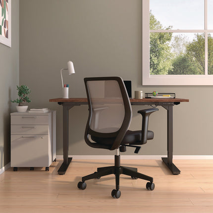 Alera Wessex Ergonomic Fabric Mesh Swivel Task Chair, Supports Up to 275lbs, 17.09 to 20.83 Seat Height, Black Seat/Back/Base