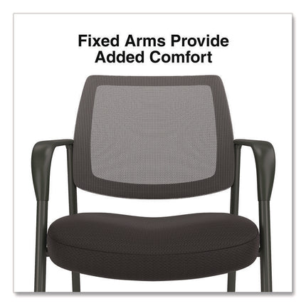 Alera Wessex Mesh Fabric Guest Chair, 24.41 x 23.62 x 35.04, Black Seat, Black Back, Black Base