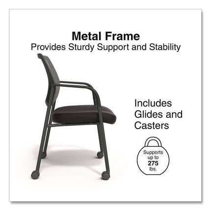 Alera Wessex Mesh Fabric Guest Chair, 24.41 x 23.62 x 35.04, Black Seat, Black Back, Black Base