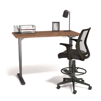 Alera Wessex Drafting Stool, Mesh Back, Supports Up to 275 lb, 27.95 to 33.66 Seat Height, Black Seat, Black Back, Black Base