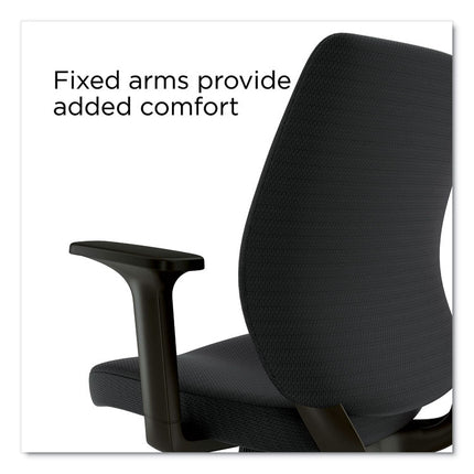 Alera Wessex Ergonomic Fabric Task Chair, Supports Up to 275 lb, 17.13 to 20.83 Seat Height, Black Seat/Back, Black Base