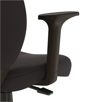 Alera Wessex Drafting Stool, Fabric, Supports Up to 275 lb, 27.95 to 33.66 Seat Height, Black Seat, Black Back, Black Base