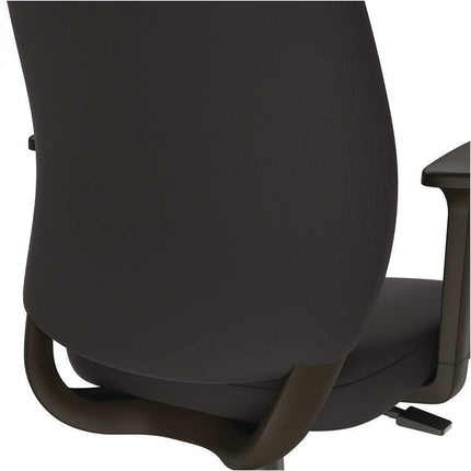 Alera Wessex Drafting Stool, Fabric, Supports Up to 275 lb, 27.95 to 33.66 Seat Height, Black Seat, Black Back, Black Base
