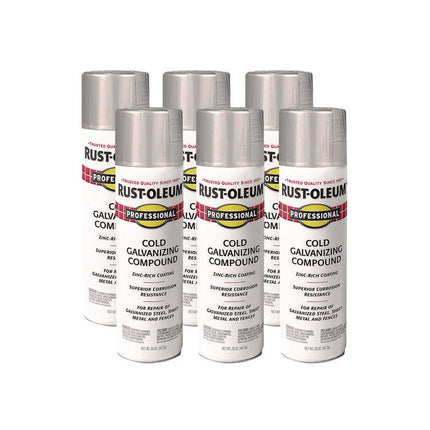 Professional Flat Cold Galvanizing Compound, Flat Cold Gray, 20 oz Aerosol Can, 6/Carton