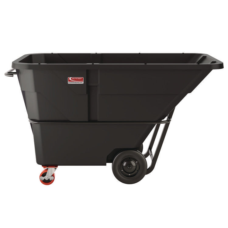 1.5 cu yd Heavy Duty Tilt Truck, Forkliftable Frame, 2,200 lb Capacity, Black