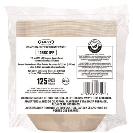 Compostable Molded Fiber Dinnerware, ProPlanet Seal, Bowl, 12 oz, Tan, 1,000/Carton