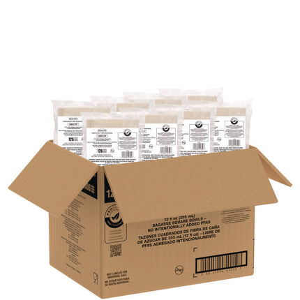 Compostable Molded Fiber Dinnerware, ProPlanet Seal, Bowl, 12 oz, Tan, 1,000/Carton