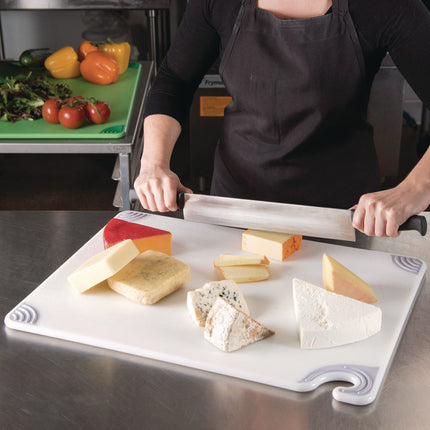 Saf-T-Grip Cutting Board, Plastic, 24 x 18 x 0.5, White
