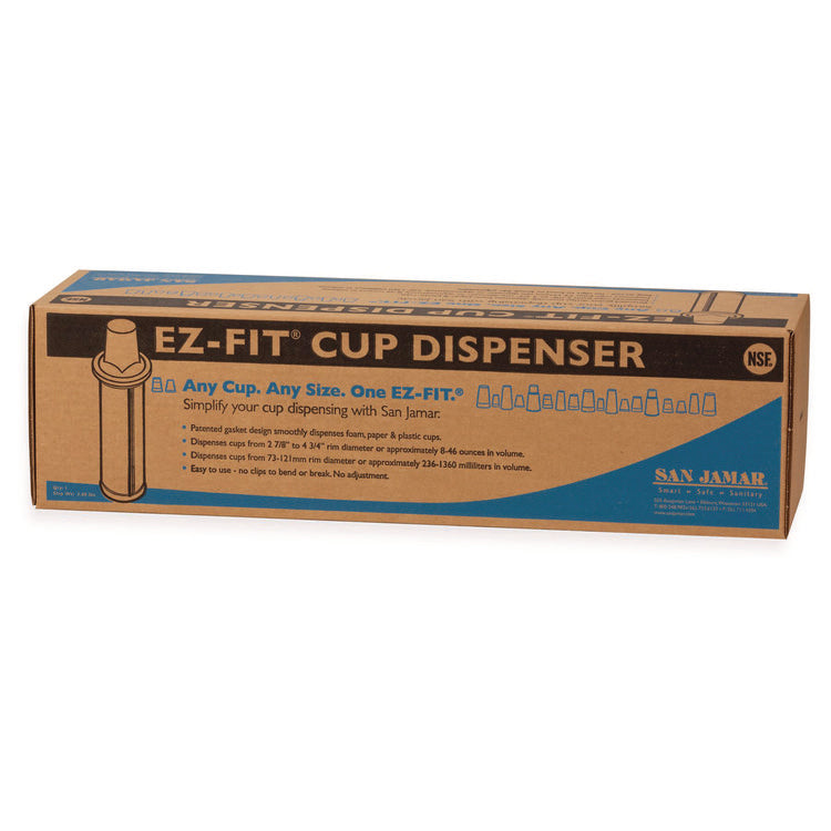 EZ-FIT ONE-SIZE-FITS-ALL CUP DISPENSER, FOR 8 OZ TO 46 OZ CUPS, BLACK