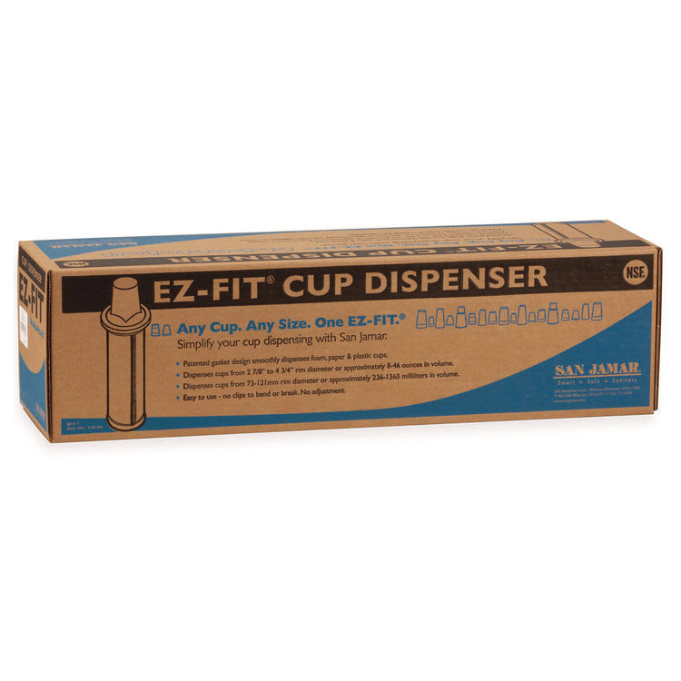 EZ-FIT ONE-SIZE-FITS-ALL CUP DISPENSER, FOR 8 OZ TO 46 OZ CUPS, BLACK