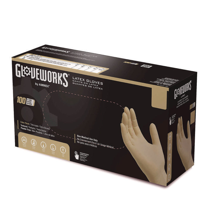 Latex Disposable Gloves, Extra Thick, 6 mil, Small, Ivory, 100 Gloves/Box, 10 Boxes/Carton