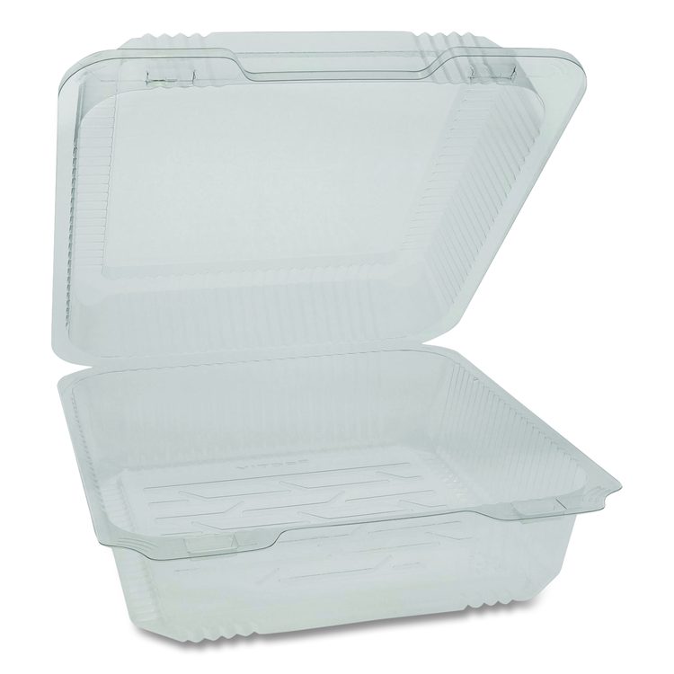 SmartLock PET Hinged Lid Bakery Container, 8.75 x 8.25 x 3.63, Clear, Plastic, 200/Carton