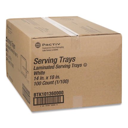 Laminated Foam Serving Tray, 18 x 14, White, 100/Carton