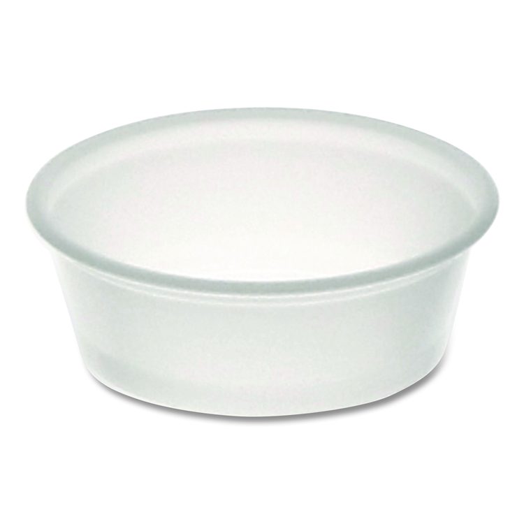 Plastic Portion Cup, 1.5 oz, Translucent, 125/Sleeve, 20 Sleeves/Carton
