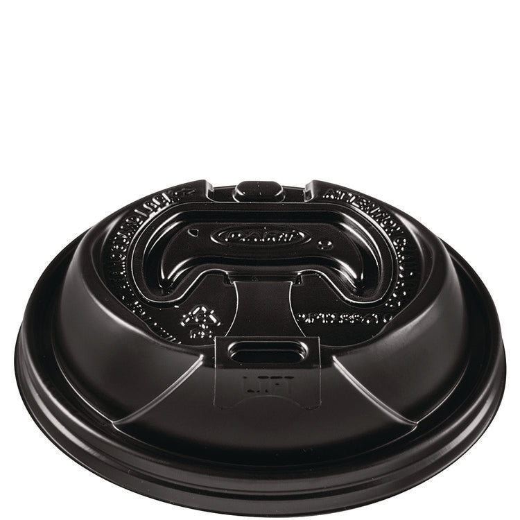 Optima Reclosable Lids for Hot Paper Cups, Fits 12 oz to 24 oz Hot Cups, Plastic, Black, 1,200/Carton