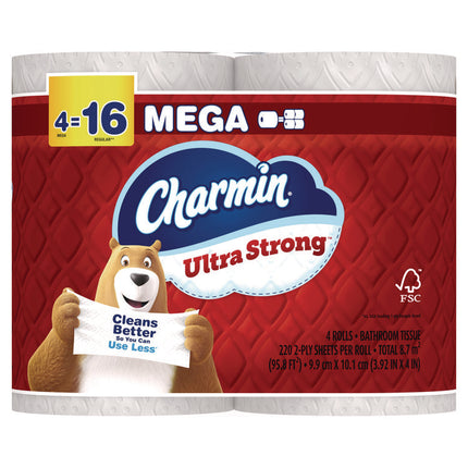 Ultra Strong Bathroom Tissue, Septic Safe, 2-Ply, White, 220 Sheet/Roll, 4/Pack, 8 Packs/Carton