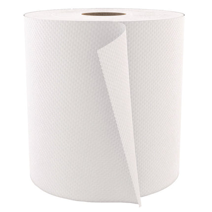 Select Roll Paper Towels, 1-Ply, 7.88" x 1,000 ft, White, 6/Carton
