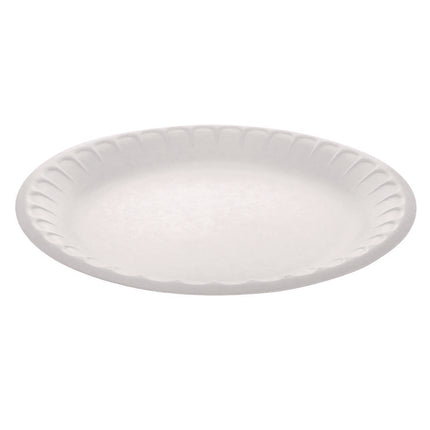 Placesetter Satin Non-Laminated Economy Foam Dinnerware, Plate, 9" dia, White, 500/Carton