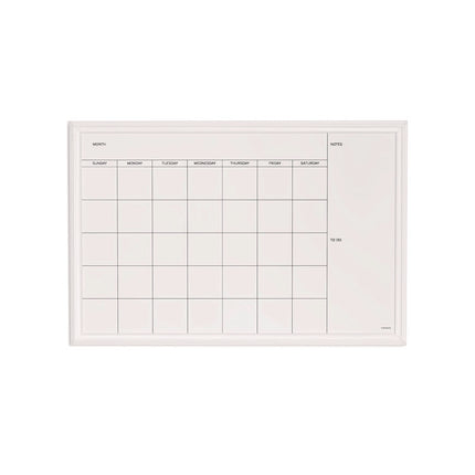 Magnetic Dry Erase Calendar with Decor Frame, Monthly Planning/Scheduling, 30" x 20", White Surface, White Wood Frame