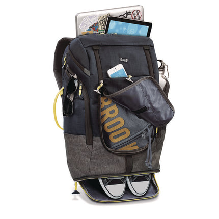 Everyday Max Recycled Backpack, Fits Device Up to 17.3", 13 x 8 x 21, Navy Blue/Gray