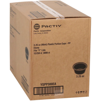 Plastic Portion Cup, 3.25 oz, Black, 3,000/Carton
