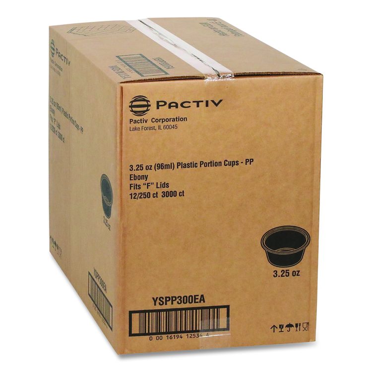 Plastic Portion Cup, 3.25 oz, Black, 3,000/Carton