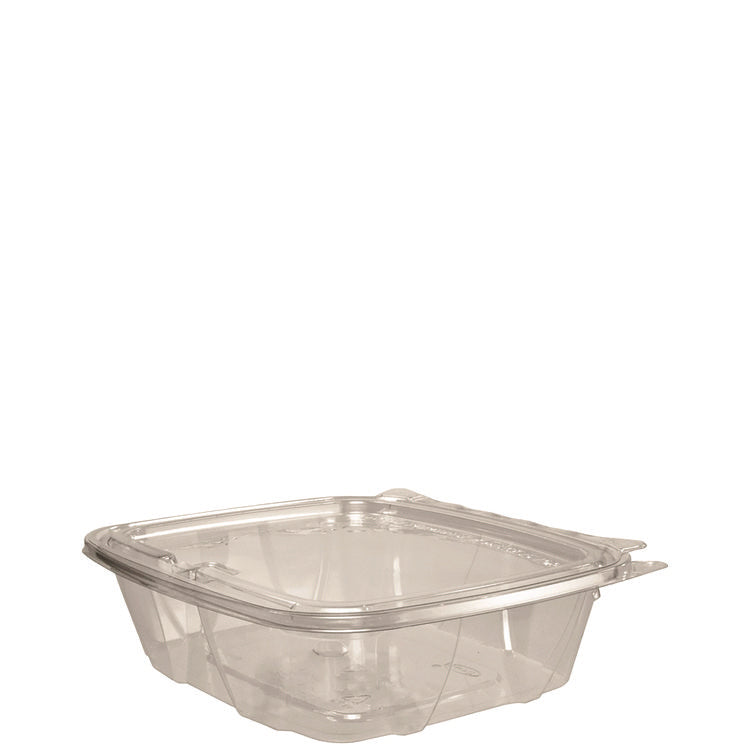 ClearPac SafeSeal rPET Tamper-Resistant/Evident Containers, Embossed Bottom, 24 oz, 6.37 x 7.15 x 1.86, Clear, 200/Carton