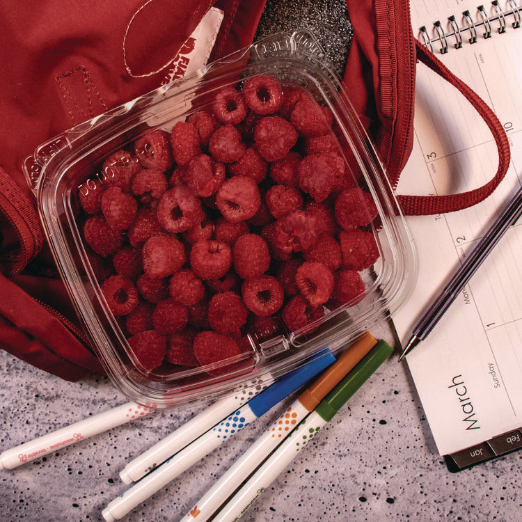 ClearPac SafeSeal rPET Tamper-Resistant/Evident Containers, Embossed Bottom, 24 oz, 6.37 x 7.15 x 1.86, Clear, 200/Carton