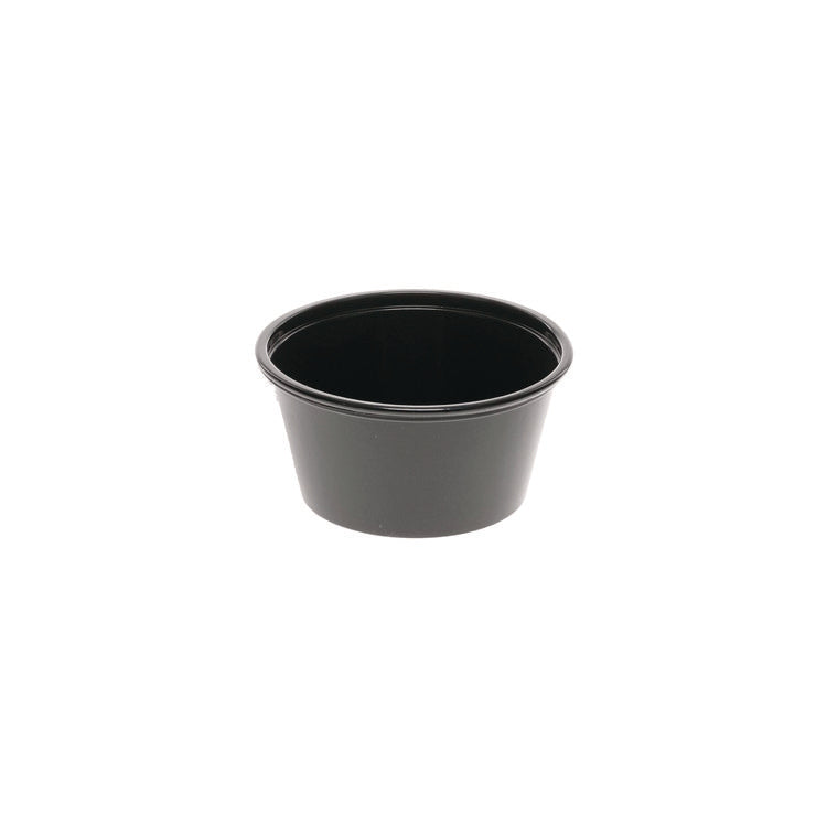 Plastic Portion Cup, 2 oz., Black, 2,400/Carton