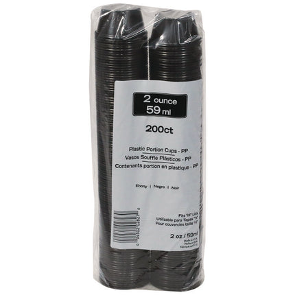 Plastic Portion Cup, 2 oz., Black, 2,400/Carton