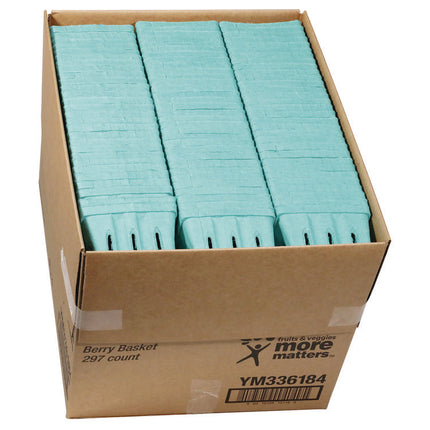 Berigard Molded Fiber Berry Basket, Quart, 5.5 x 5.5 x 3.25, Green, 297/Carton