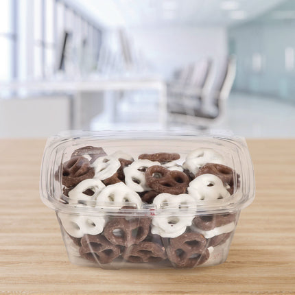 ClearPac SafeSeal rPET Tamper-Resistant/Evident Containers, Embossed Bottom, 32 oz, 6.37 x 7.15 x 2.58, Clear, 200/Carton