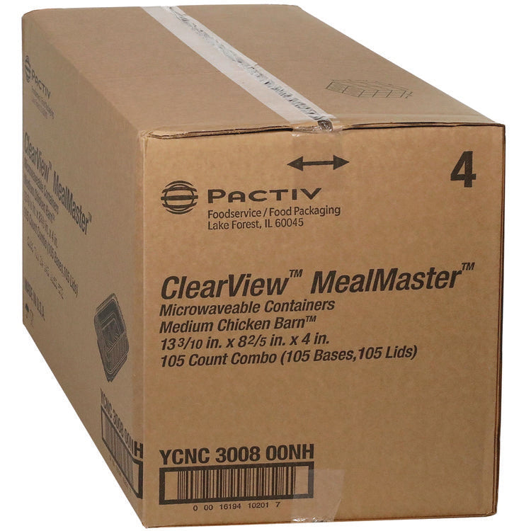 ClearView MealMaster Chicken Barn, 13.3 x 8.4 x 4, Black/Clear, Plastic, 105/Carton