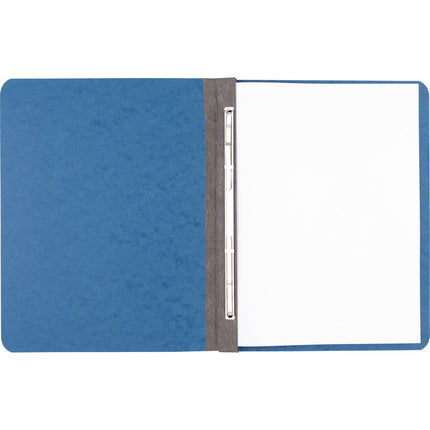 Pressboard Report Cover with Tyvek Reinforced Hinge, 2-Hole Prong Fastener, 3" Capacity, 8.5 x 11, Light Blue