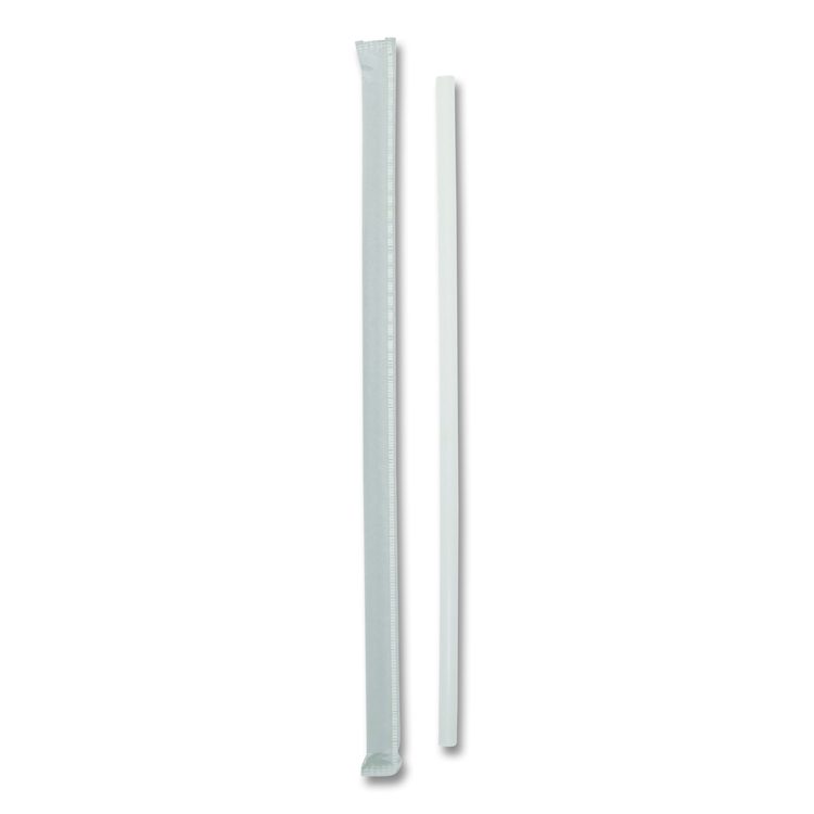 Giant Paper-Wrapped Straw, 10.25", Polypropylene, Translucent, 1,800/Carton