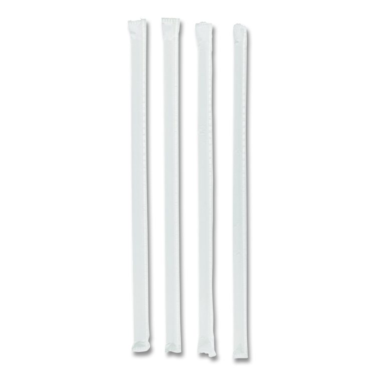 Giant Paper-Wrapped Straw, 10.25", Polypropylene, Translucent, 1,800/Carton