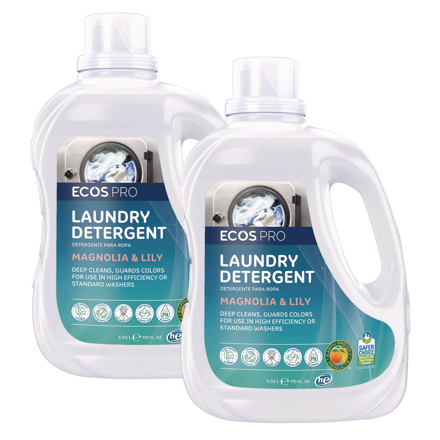 Laundry Detergent Liquid, Magnolia and Lily Scent, 170 oz Jug, 2/Carton