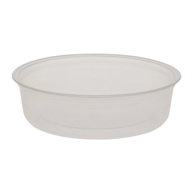 Microwavable Deli Containers, 6 oz, 4.6" Diameter x 1.3" h, Clear, Plastic, 500/Carton