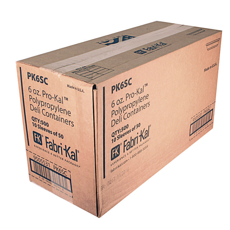 Microwavable Deli Containers, 6 oz, 4.6" Diameter x 1.3" h, Clear, Plastic, 500/Carton