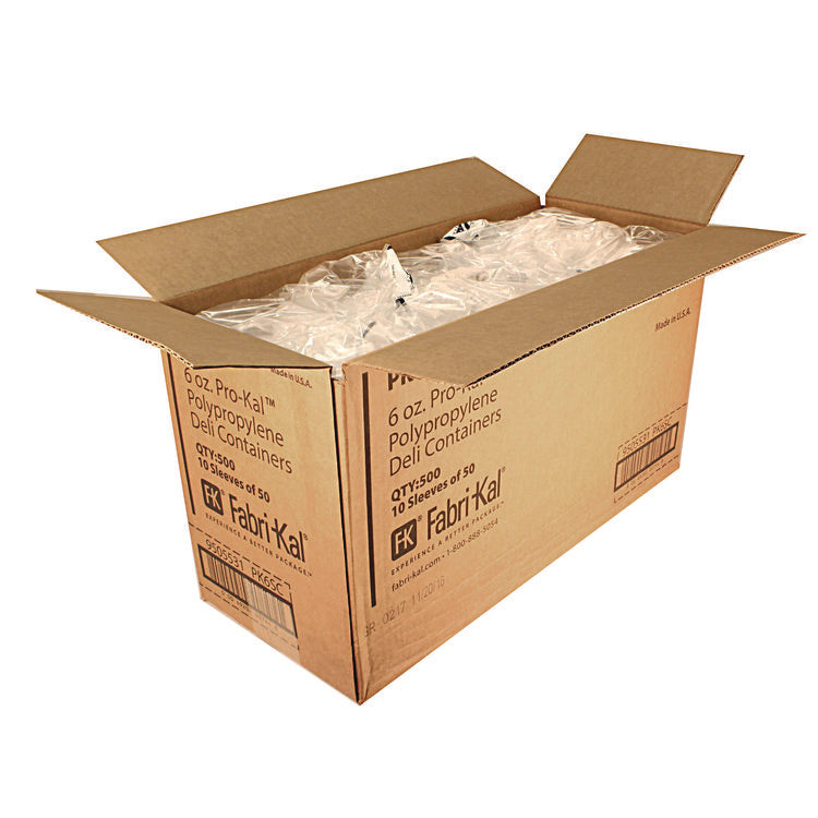 Microwavable Deli Containers, 6 oz, 4.6" Diameter x 1.3" h, Clear, Plastic, 500/Carton