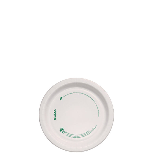 Compostable Paper Dinnerware, ProPlanet Seal, Plate, 6" dia, White, 500/Carton