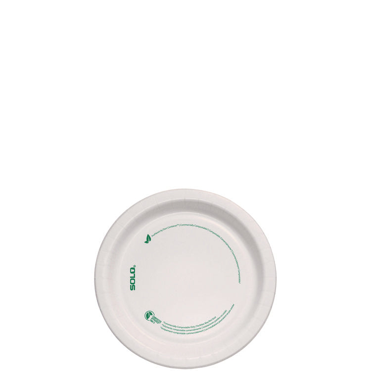 Compostable Paper Dinnerware, ProPlanet Seal, Plate, 6" dia, White, 500/Carton